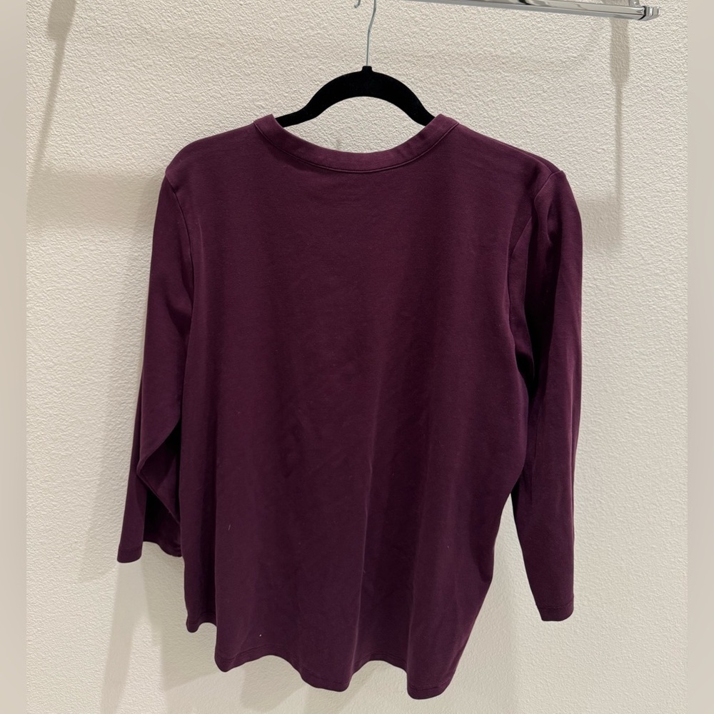 Calvin Klein Women's Purple Button-Up Henley top xl - Picture 5 of 5